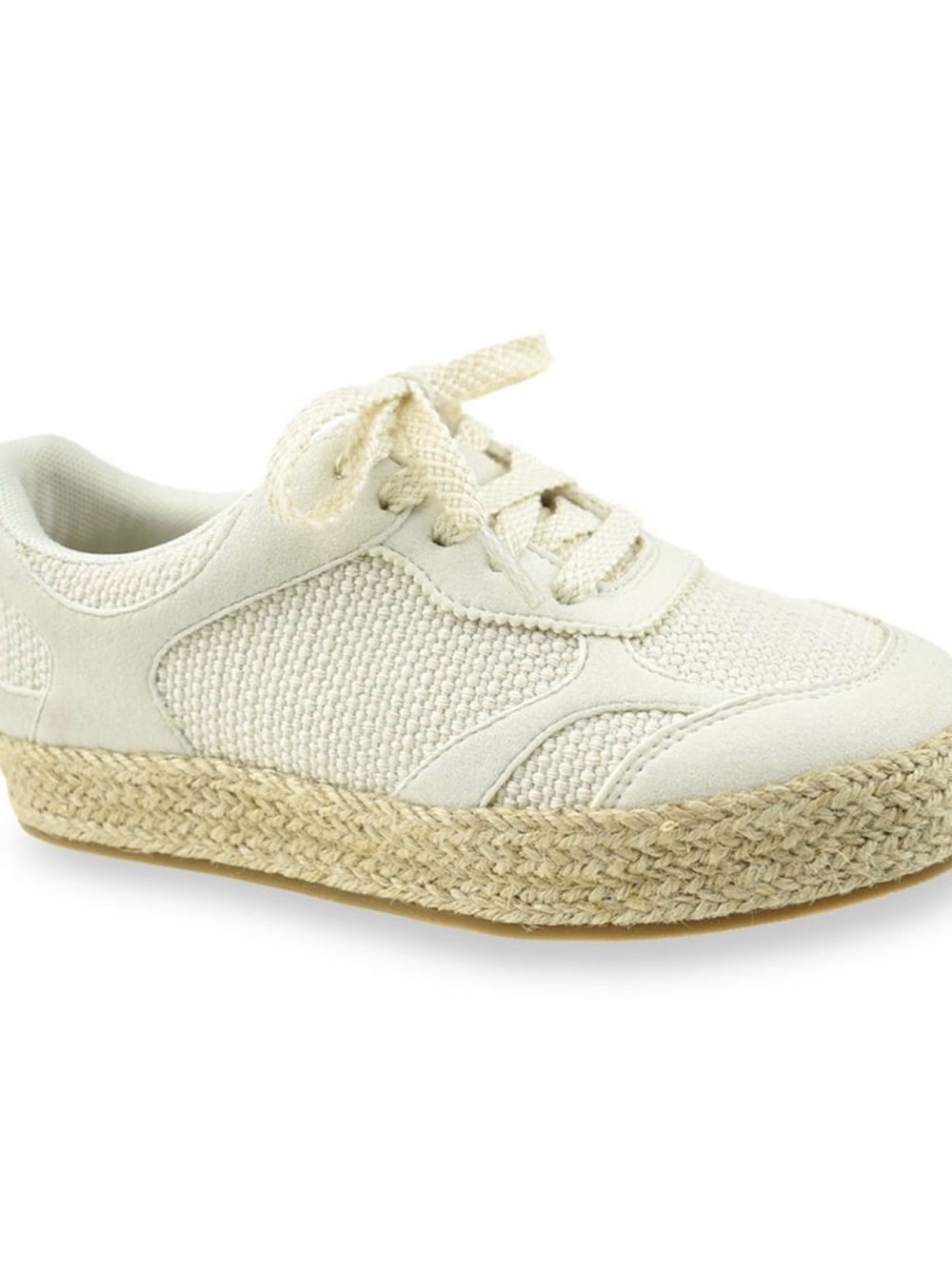 wonder nation Cream Woven Espadrille-Style Kids Sneakers